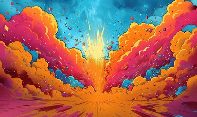 A colorful explosion of powder.