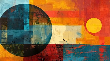 exploration of negative space in abstract composition featuring a circular object, a square object, and a triangle object arranged in a circular pattern