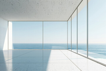 Modern buildings by the lake. Empty architectural background.