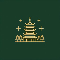 macau pagoda simple logo solid flat color