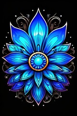 Fototapeta premium Single Flower Illustration on Background, ai