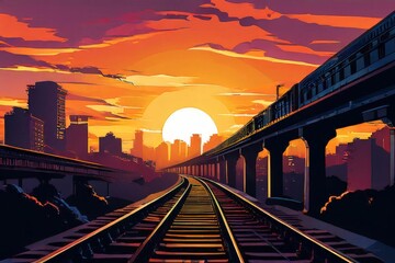 Fototapeta premium the Industrial concept background. Railroad travel, railway tourism