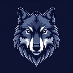 mythic wolf head simple logo solid flat color