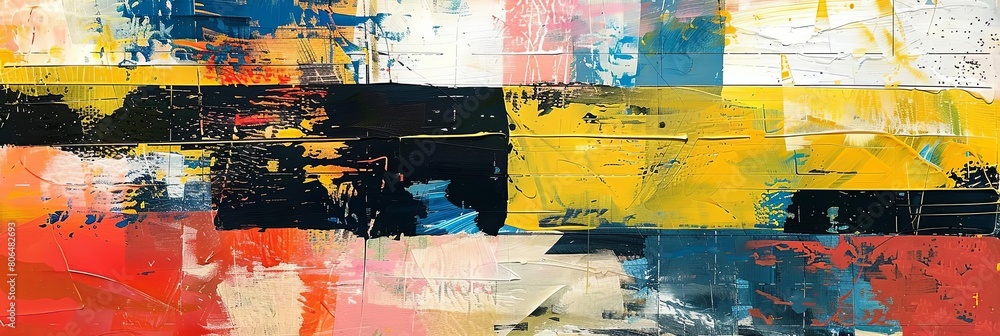 Poster expression of surprise with composition play of colors and textures