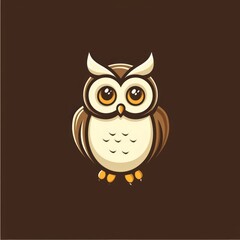 owl simple logo monoline style solid flat color