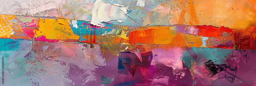 Poster expression of surprise with composition play of colors and shapes