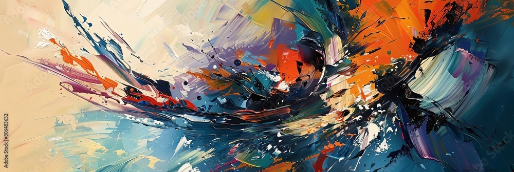 Poster imagination soars with abstraction in this painting