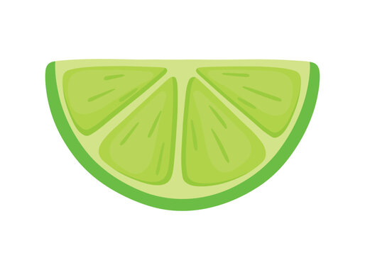 Lime Slice Icon Vector for Squash and Mojito Summer Drink Ingredients Element Illustration