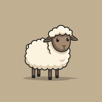 recommend clip art: sheep cartoon flat illustration minimal line art