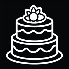 Solid color Cake White Outline icons vector design