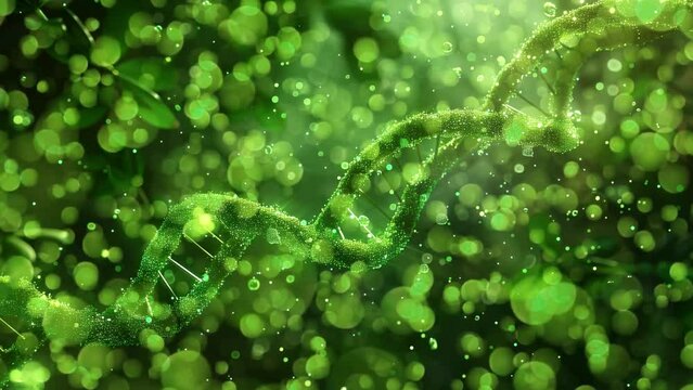green dna background illustration. seamless looping overlay 4k virtual video animation background
