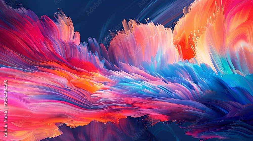 Poster smooth transition of abstract colors in the form of a flower