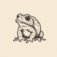 toad cartoon flat illustration minimal line art
