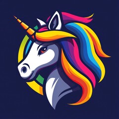 unicorn simple logo solid flat color