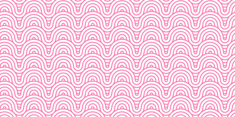 Overlapping Pattern Minimal diamond geometric waves spiral and abstract circle wave line. pink color seamless tile stripe geometric create retro square line backdrop pattern background.