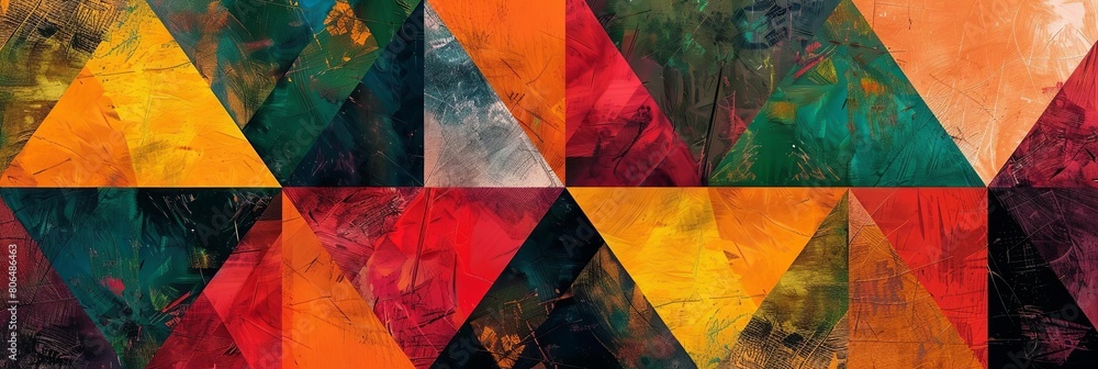 Poster use of geometric patterns to convey structure in a piece of art