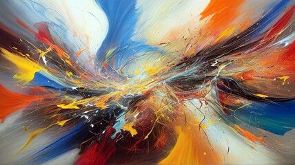 abstract background with multicolored brush strokes of oil paint