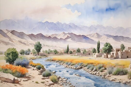 Balkh Afghanistan Country Landscape Illustration Art