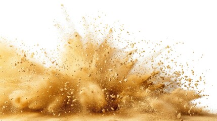 Explosion of sand, with vibrant golden touches generative ai