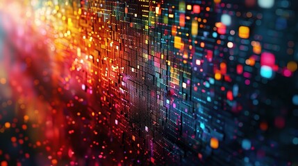 abstract technology background featuring a mosaic of colors and patterns