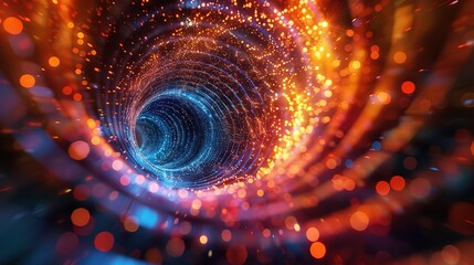 An abstract technology background featuring a swirling 