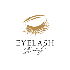 Vector eyelash extension logo design template