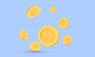 3d realistic icon money coin saving cash floating vector design