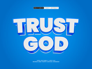 trust god editable text effect in simple text style