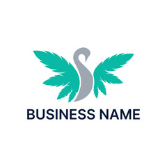 Swan and Cannabis Leaf Logo