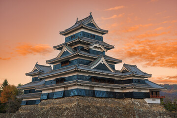 Matsumoto Castle or Crow Castle in Autumn, is one of Japanese premier historic castles in easthern...