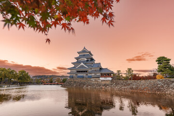 Matsumoto Castle or Crow Castle in Autumn, is one of Japanese premier historic castles in easthern...