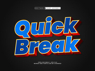 quick break editable text effect in simple text style