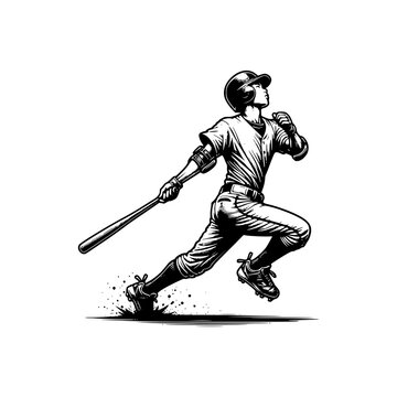 recommend clip art: baseball player silhouette vector illustration batting do home run