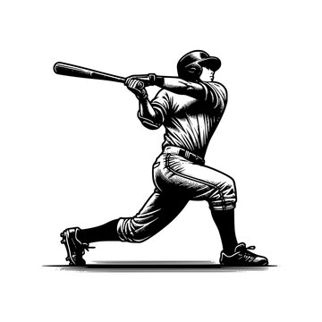 recommend clip art: baseball player silhouette vector illustration batting do home run