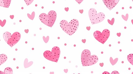 pink pattern with big and small hearts generative ai