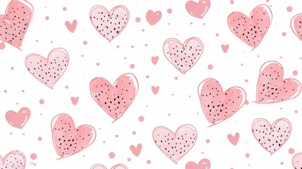 pink pattern with big and small hearts generative ai
