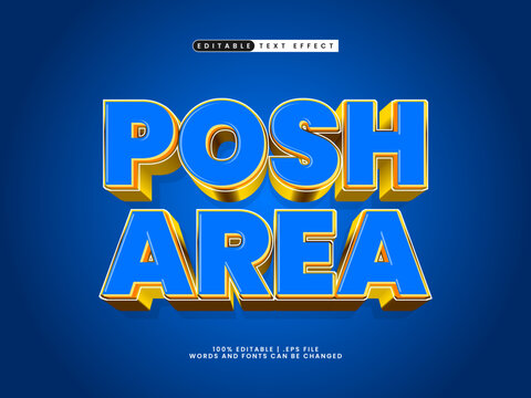 posh area editable text effect in simple text style