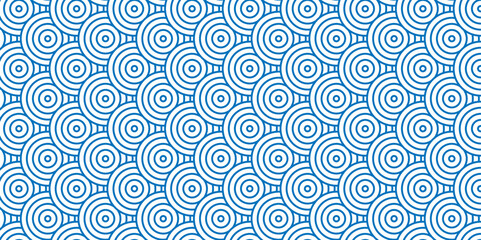 Overlapping Pattern Minimal diamond geometric waves spiral and abstract circle wave line. blue color seamless tile stripe geometric create retro square line backdrop pattern background.