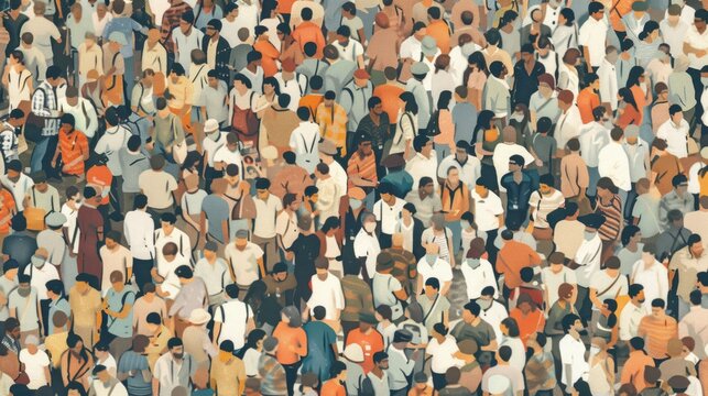 A large crowd of people viewed from above. AIG51A.