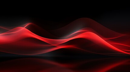 Create a 3D rendering of red waves crashing over a reflective surface