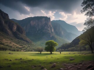 sunset in the mountains