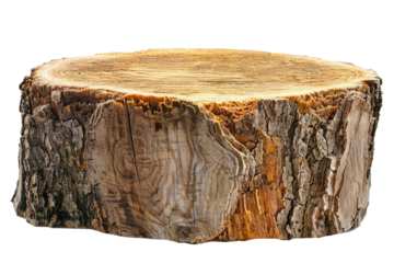 oak stump cutout isolated on transparent background