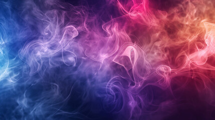 Abstract background. Colorful smoke on dark background. Blue, purple and pink. Fog, mist, neon lights, smoke moves on a black background. Mystical, magical background.