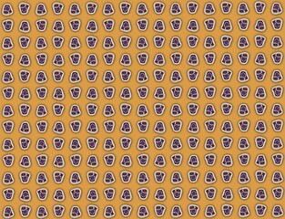 Abstract gem shape repeated pattern on orange background 
