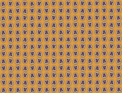 Abstract gem shape repeated pattern on orange background 