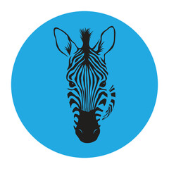 Zebra animal illustration, nature conservation vector black and white stripes Vector illustration