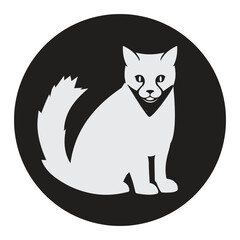 Minimalist modern cat logo. Tricky cat icon. Simple cat vector icon.