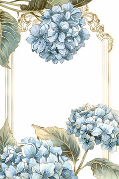 recommend clip art: Elegant vintage floral frame with hydrangeas