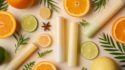 A display of refillable plantbased deodorant sticks in various scents like cedarwood and citrus.