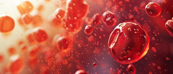 Red and white blood cells in the bloodstream.